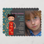 China Geburtstagsfeier Foto Einladung (Vorne/Hinten)