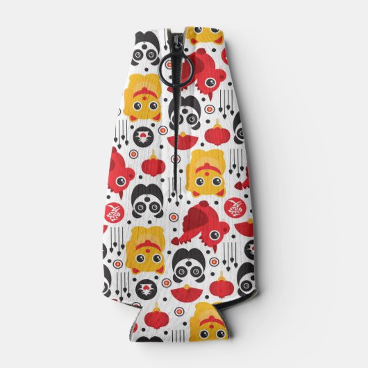 China Glückskatze, Drache und Panda Flaschenkühler (Rückseite)