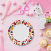 China Glückskatze, Drache und Panda Pappteller (Party)