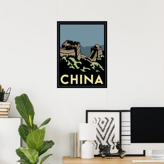 China große Wand asiatische Kunst Deko Retro-Reise (Heimbüro)