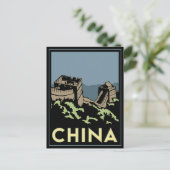 China große Wand asiatische Kunst Deko Retro-Reise Postkarte (Stehend Vorderseite)