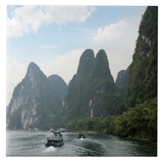 China, Guilin, Li River, Binnenschiffe Fliese (Vorderseite)