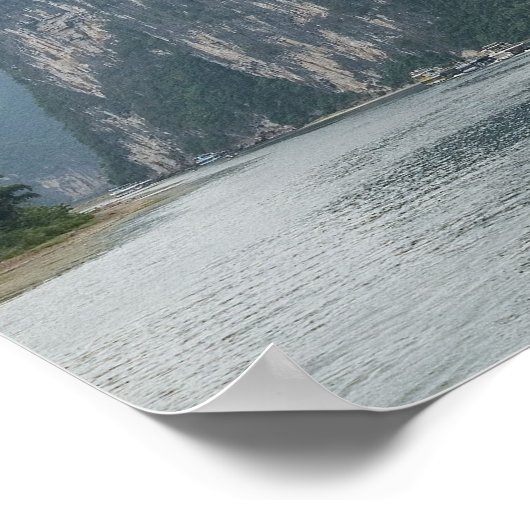 China, Guilin, Li River, Flussboote entlang der Kü Poster (Ecke)