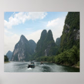 China, Guilin, Li River, Flussboote entlang der Kü Poster (Vorne)