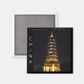 China, Guilin Pagoda abends (Magnet) Magnet (Vorderseite/Rückseite)