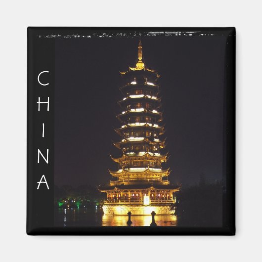 China, Guilin Pagoda abends (Magnet) Magnet (Vorne)