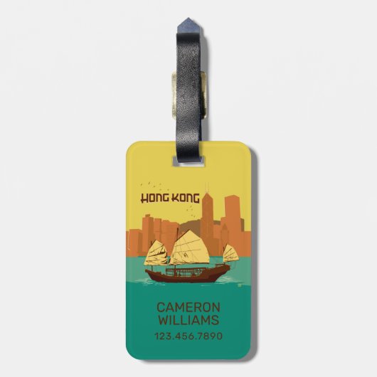 China | Hongkong Gepäckanhänger (Rückseite vertikal)
