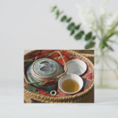 China, Hongkong. Traditionelles chinesisches Teeka Postkarte (Stehend Vorderseite)