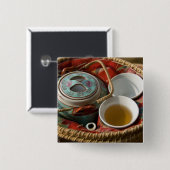 China, Hongkong. Traditionelles chinesisches Teeke Button (Vorne & Hinten)