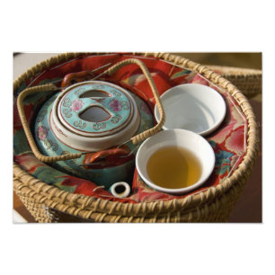 China, Hongkong. Traditionelles chinesisches Teeke Fotodruck