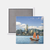 China; Hongkong; Victoria Harbour; Hafen; A Magnet (Vorderseite/Rückseite)