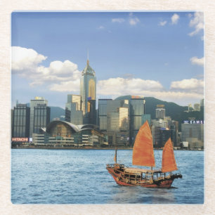 China; Hongkong; Victoria Harbour Hafen Glasuntersetzer