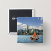 China; Hongkong; Victoria Harbour HafenA Button (Vorne & Hinten)