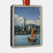 China; Hongkong; Victoria Harbour HafenA Silbernes Ornament (Rechts)