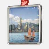 China; Hongkong; Victoria Harbour HafenA Silbernes Ornament (Links)