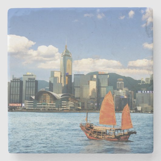 China; Hongkong; Victoria Harbour HafenA Steinuntersetzer (Vorderseite)