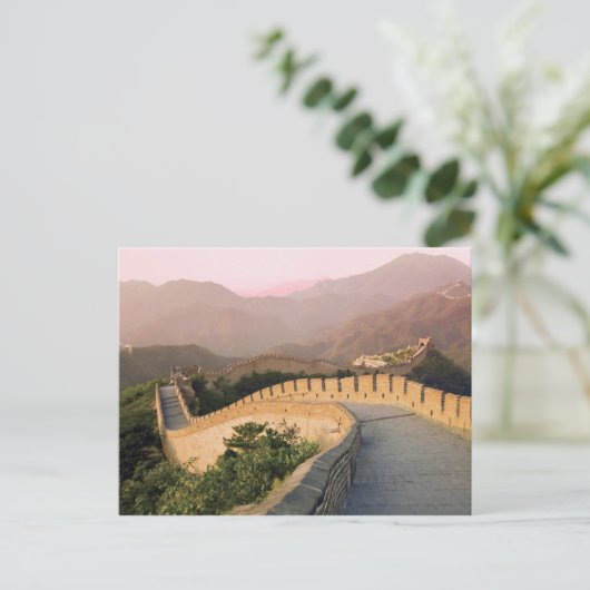 China, Huairou Landkreis, Sonnenuntergang über dem Postkarte (Stehend Vorderseite)