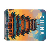 China-Illustration Reise Kunst Vintage Magnet (Horizontal)
