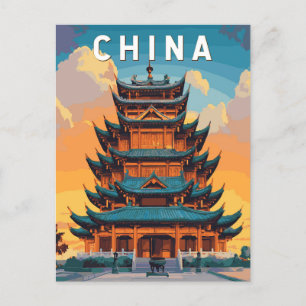 China-Illustration Reise Kunst Vintage Postkarte