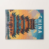 China-Illustration Reise Kunst Vintage Puzzle (Horizontal)