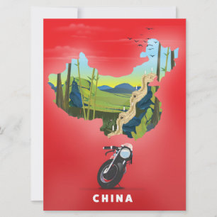 China Illustrierte Karte Reiseplakat
