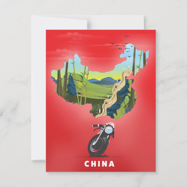 China Illustrierte Karte Reiseplakat (Vorderseite)