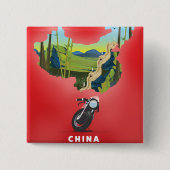 China Illustrierte Karte Reiseplakat Button (Vorderseite)