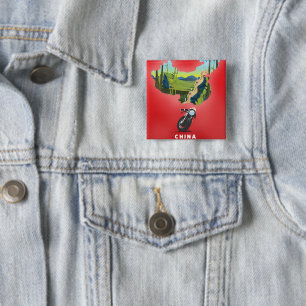 China Illustrierte Karte Reiseplakat Button