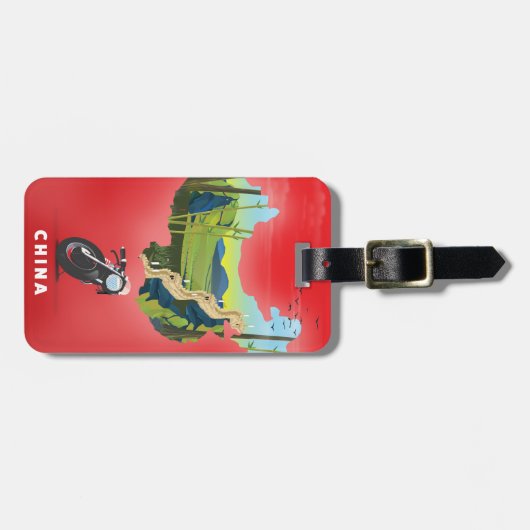 China Illustrierte Karte Reiseplakat Gepäckanhänger (Vorderseite horizontal)