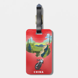 China Illustrierte Karte Reiseplakat Gepäckanhänger