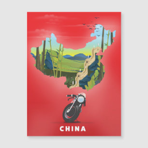 China illustrierte Reisekarte Poster Magnetkarte