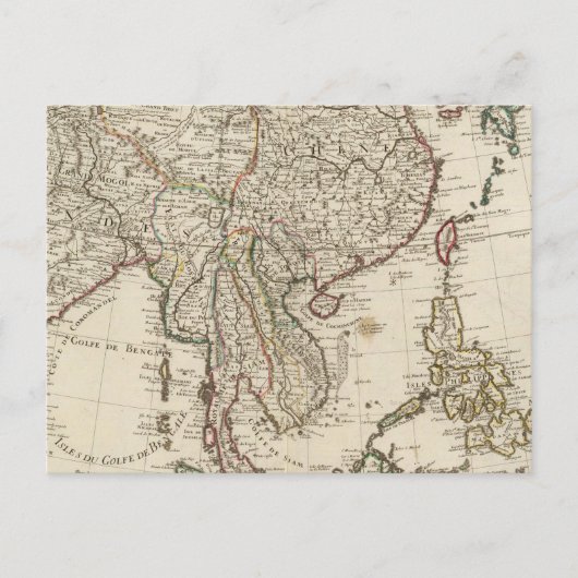 China, Indien, Asien Postkarte (Vorderseite)
