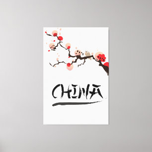 China Ink Vintage Reiseplakat. Leinwanddruck