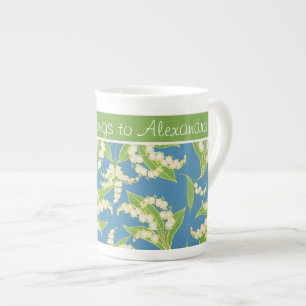 China Kaffee Tasse: Lilies of the Valley, Blue Porzellantasse