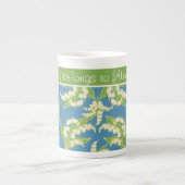China Kaffee Tasse: Lilies of the Valley, Blue Porzellantasse (Vorderseite)