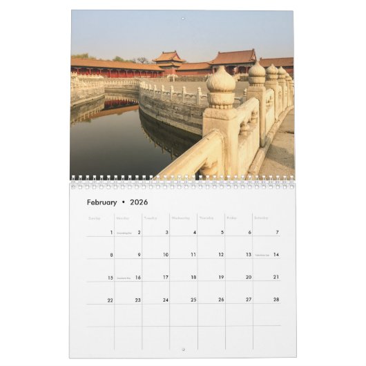 China Kalender 2024 - China - Mauerkalender (Feb 2026)
