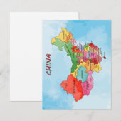 China Karte Aquarellbilder Flat Card (Vorne/Hinten)