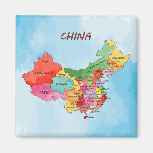 China Karte Aquarellbilder Magnet