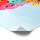 China Karte Aquarellbilder Poster (Ecke)