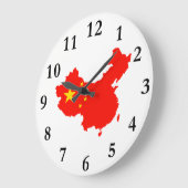 China-Karte und Flag-Uhr Große Wanduhr (Winkel)
