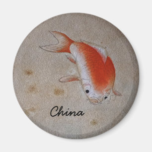 China, Koi Fish - Antique Art II (Magnet) Magnet