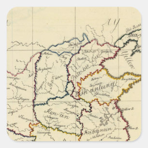 China Korea Quadratischer Aufkleber