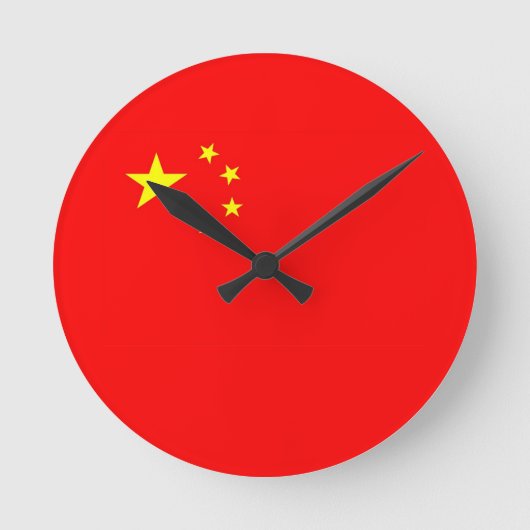 China-Landesflagge Runde Wanduhr (Vorderseite)