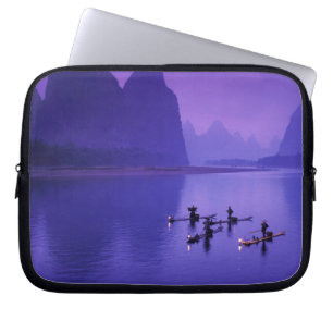 China, Li-Fluss. Kormoranfischer. Laptopschutzhülle