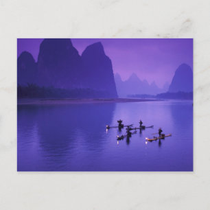 China, Li River. Kormorane Fischer. Postkarte