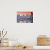 China, Li River. Single Kormoran Fischer. Poster (Küche)