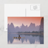 China, Li River. Single Kormoran Fischer. Postkarte (Vorne/Hinten)