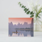 China, Li River. Single Kormoran Fischer. Postkarte (Stehend Vorderseite)