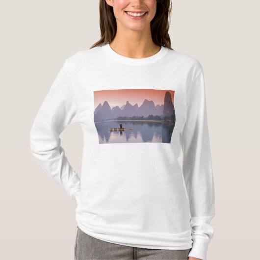 China, Li River. Single Kormoran Fischer. T-Shirt (Vorderseite)