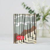 China Magischer Winterwald Postkarte (Stehend Vorderseite)